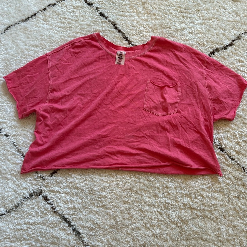 Pink free people loose fit tee shirt